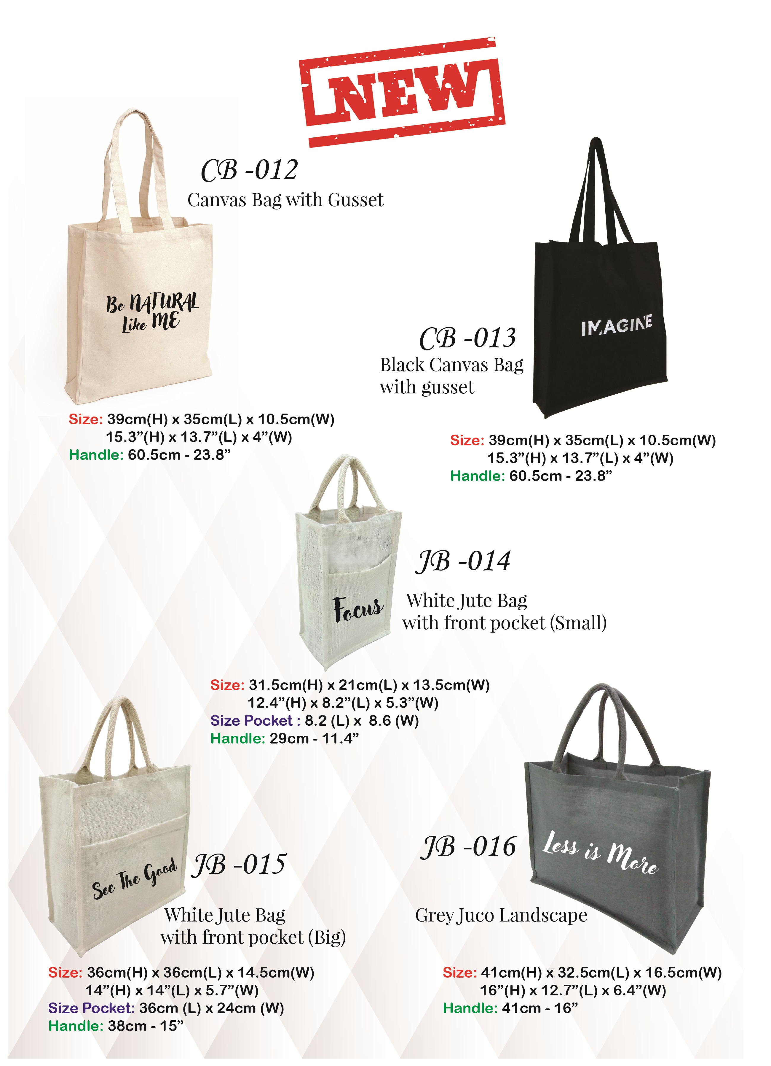 Canvas, Cotton Juco, Jute