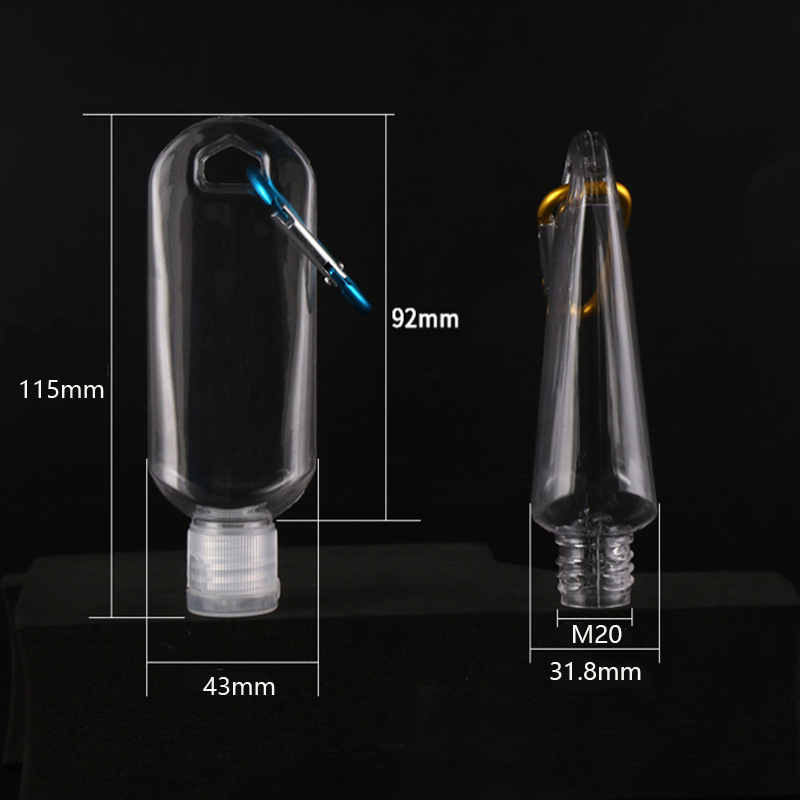 50ml hand sanitizer bottle with metal hook