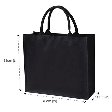 Black Laminated Canvas Bag - 10oz (350x400x150)