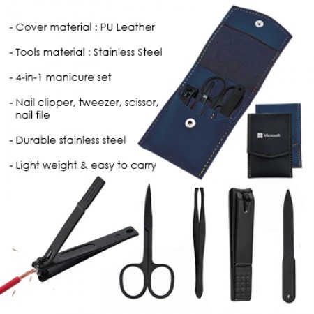 4-In-1 Manicure Set with PU Cover