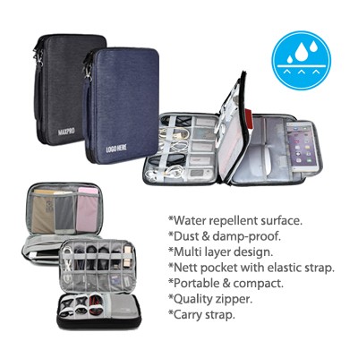 DUO Layer 4 Compartment Travel Gadget Pouch